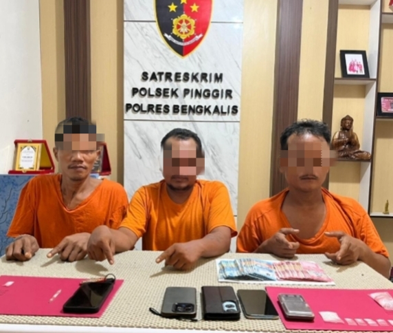 Tiga Pelaku Narkoba Diringkus Polsek Pinggir