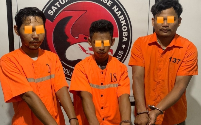 Tiga Pelaku Narkoba Diamankan, Satresnarkoba Polres Bengkalis