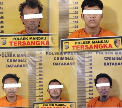 Polsek Mandau Bekuk Lima Pelaku Penyalahgunaan Narkotika