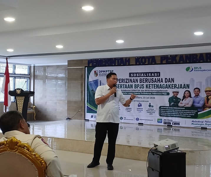Pihak BPJS Ketenagakerjaan Pekanbaru menjelaskan aturan pembayaran iuran bagi karyawan. Foto: Surya/Riau1.