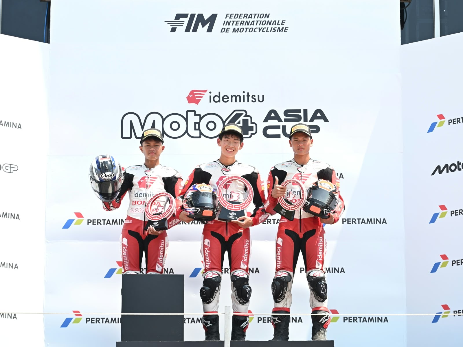 Pebalap muda AHM di podium Idemitsu Moto4 Asia Cup (IM4AC) 2026 di  Pertamina Mandalika International Circuit