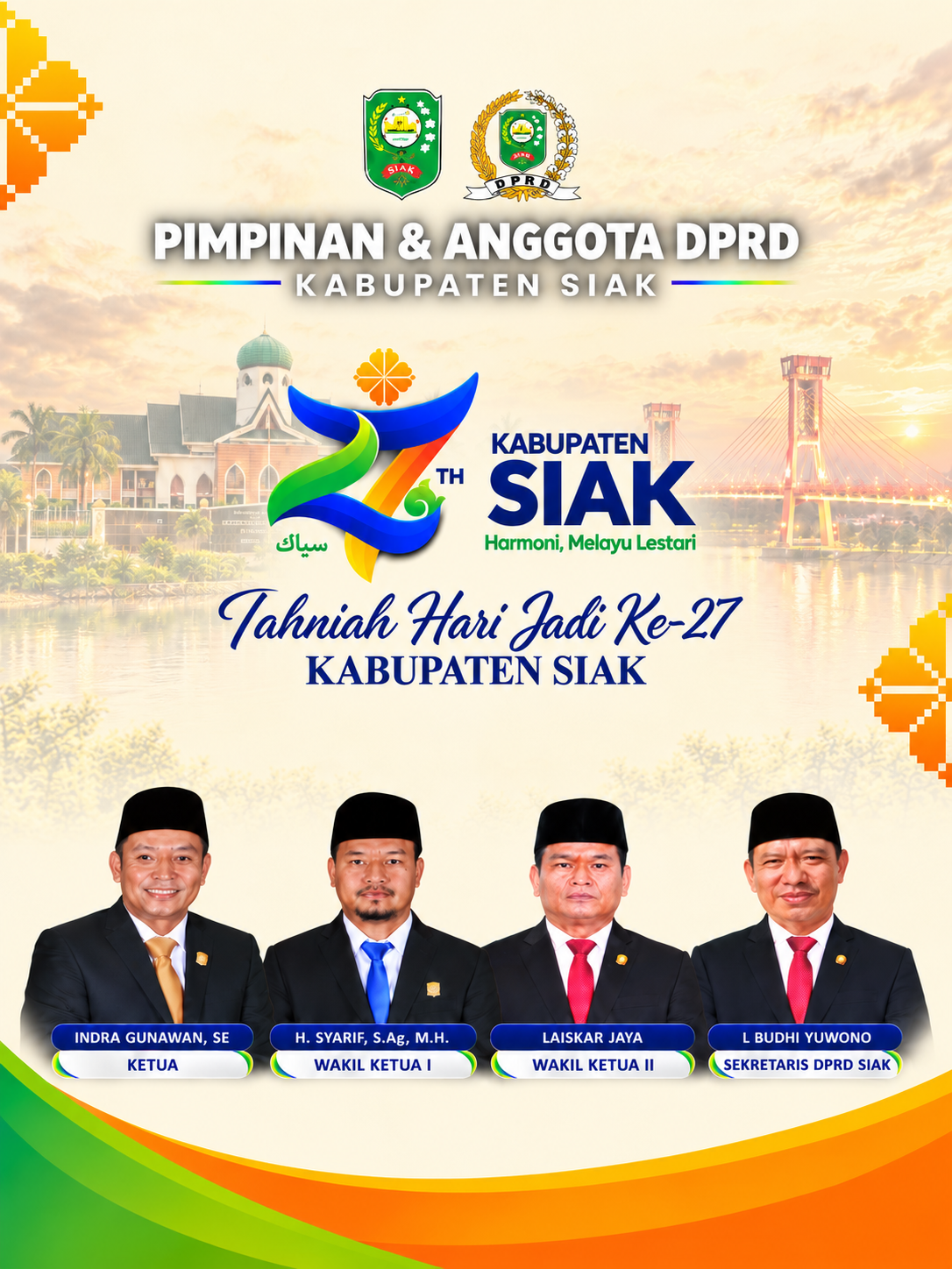 DPRD Kabupaten Siak - Ucapan Tahniah Hari Jadi ke-27 Kabupaten Siak